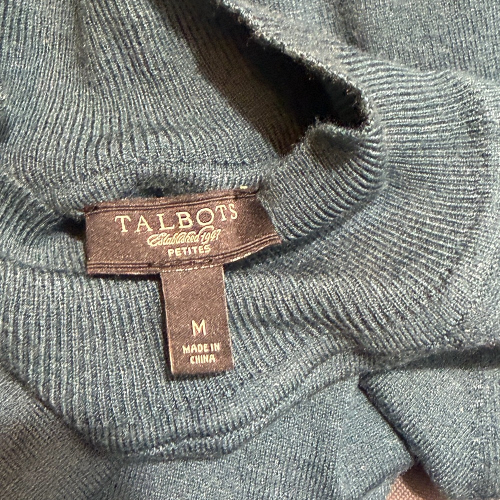 Talbots Teal Crewneck Petite Sweater